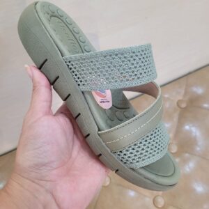 Tamanco Sem Salto Tricot Verde Usaflex