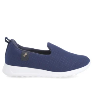 Tênis Slip On Azul Elastano Textura Poa Usaflex