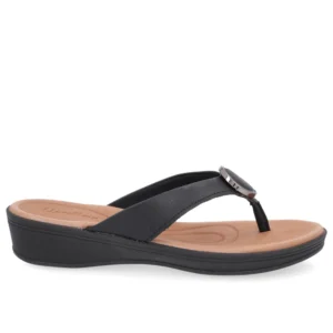 Chinelo Salto Plataforma Couro Preto Usaflex