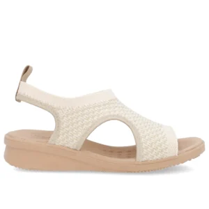 Sandália Plataforma Tecido Tricot Vanilla Usaflex