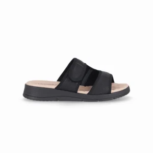 Chinelo Velcro Esporão Anabela Preto Piccadilly