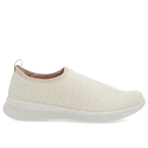Tênis Slip On Casual Bege Tecido Usaflex