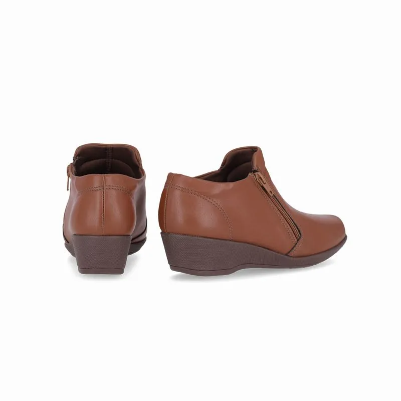 Bota Ivone Anabela Médio Conhaque Piccadilly - Imagem 3