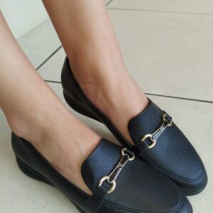 Loafer Sandy Anabela Baixo Preto Piccadilly