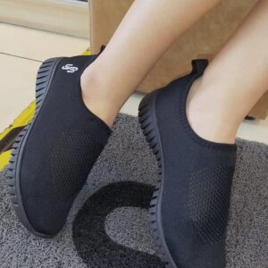 Tênis Slip On Preto Trico Monograma Usaflex