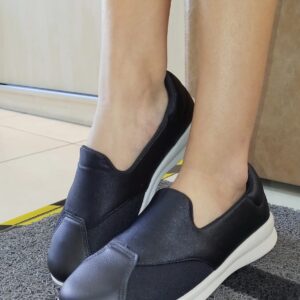 Tênis Slip On Elastano Preto Usaflex