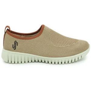 Tênis Slip On Camel Tricot Monograma Usaflex