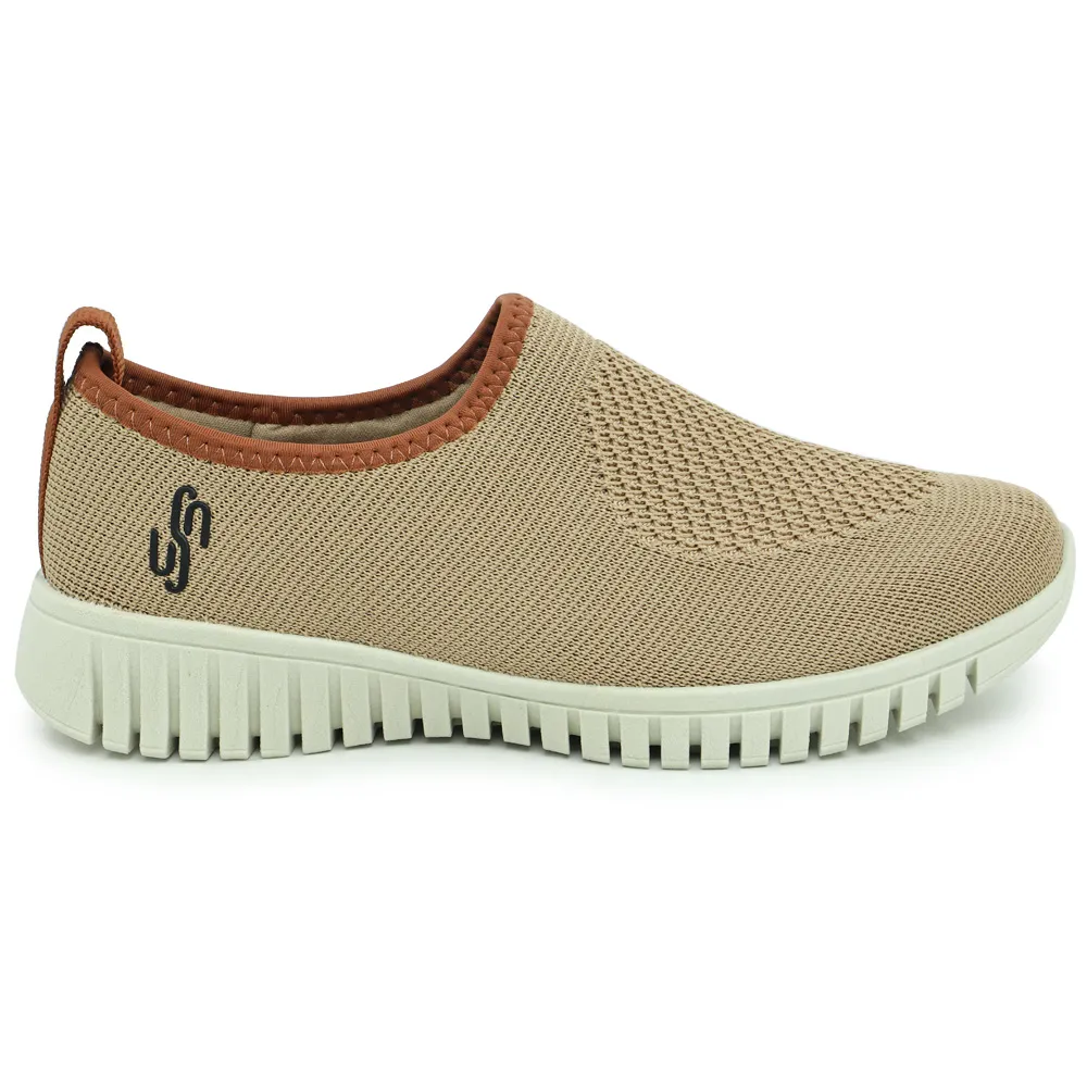 Tênis Slip On Camel Tricot Monograma Usaflex