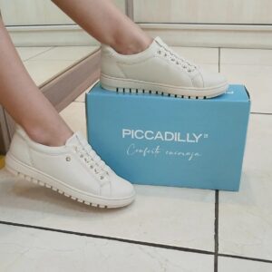 Tênis Nici Salto Baixo Off White Piccadilly