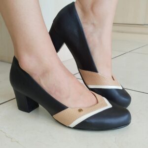 Scarpin Laura Salto Médio Preto Piccadilly