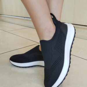 Tênis Slip On Tricot Preto Usaflex