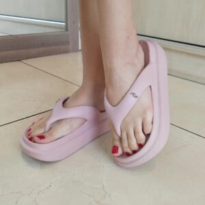 Chinelo Rose Poofy Plataforma Eva Usaflex