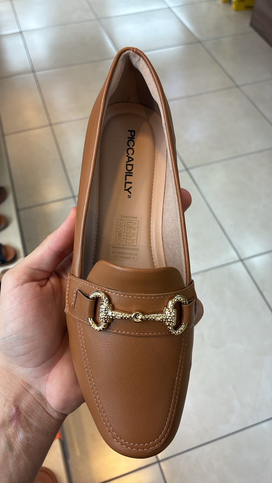 Loafer Raquel Salto Baixo Mascavo Piccadilly - Imagem 2