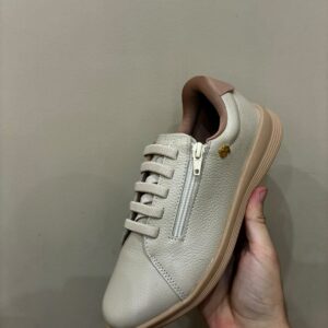 Tênis Couro Vanilla Zíper Lateral Usaflex