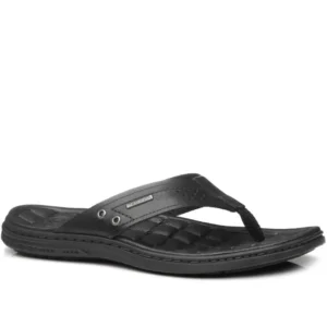 Chinelo Pegada Masculino em Couro Preto