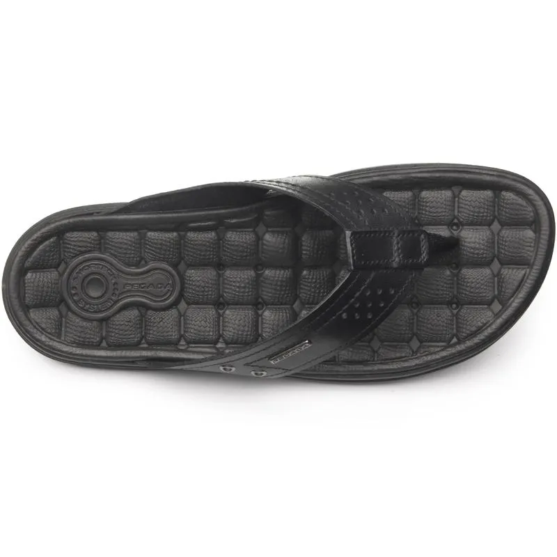 Chinelo Pegada Masculino em Couro Preto - Imagem 3