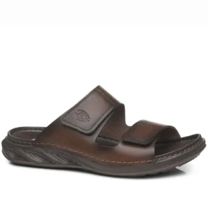Chinelo Pegada Masculino em Couro Pinhão