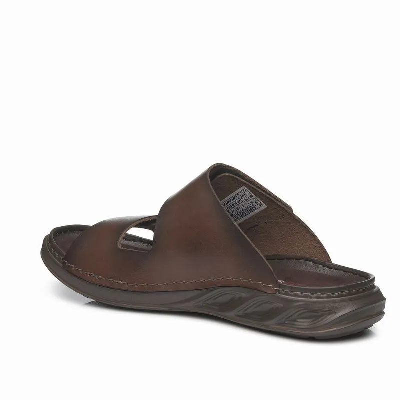 Chinelo Pegada Masculino em Couro Pinhão - Imagem 3