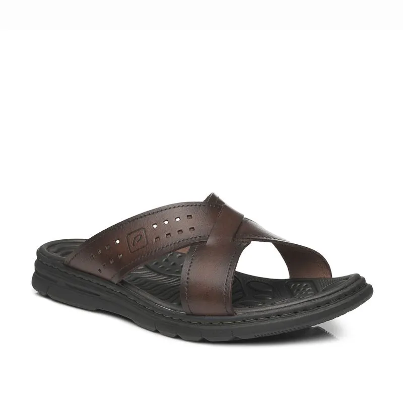 Chinelo Pegada Masculino em Couro Pinhão - Imagem 2